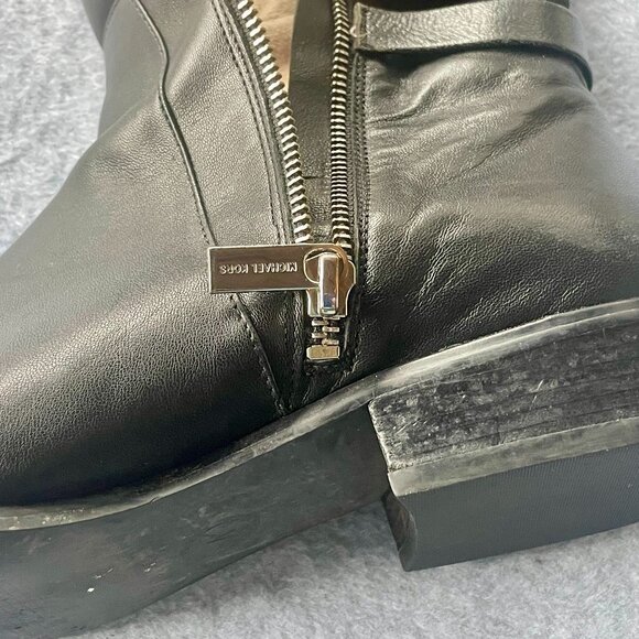 Michael Michael Kors Black Leather Riding Boots 9M – Equestrian Knee High Stretc - Picture 5 of 10